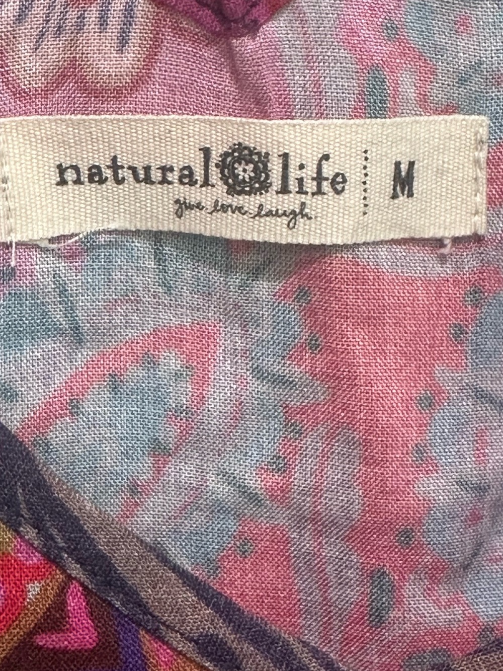 NATURAL LIFE Gracie Slip Maxi Dress Boho Blooms Patchwork Multicolor Sz M - Picture 4 of 16